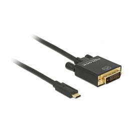 DeLOCK Cable Adaptador DVI 24+1 a USB-C (ST-ST) 1 m, 4K 30 Hz, Negro