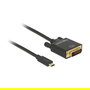 DeLOCK Cable Adaptador DVI 24+1 a USB-C (ST-ST) 1 m, 4K 30 Hz, Negro