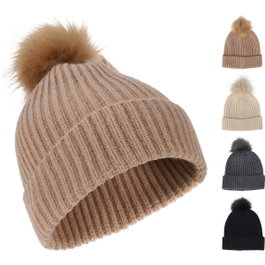 Basics Gorro de punto con borla, colores surtidos