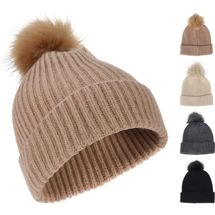Basics Gorro de punto con borla, colores surtidos Basics Gorro de punto con borla, colores surtidos