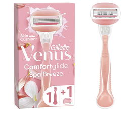 Gillette Venus SPA BREEZE Maquinilla de Afeitar para Mujer con 1 Recambio, 3 Cuchillas de Precisión y Barras de Gel Aroma a Té Blanco para Piel Suave e Hidratada