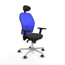 PIQUERAS Y CRESPO Silla de oficina Jorquera con mecanismo Sincro, brazos 3D y malla azul/tela negra