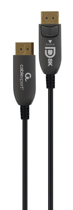 Gembird CC-DP8K-AOC-20M Cable DisplayPort AOC Activo Óptico 8K 60Hz 20m, Fibra Óptica, DP 1.4, 7680x4320, Negro, Conectores Metálicos