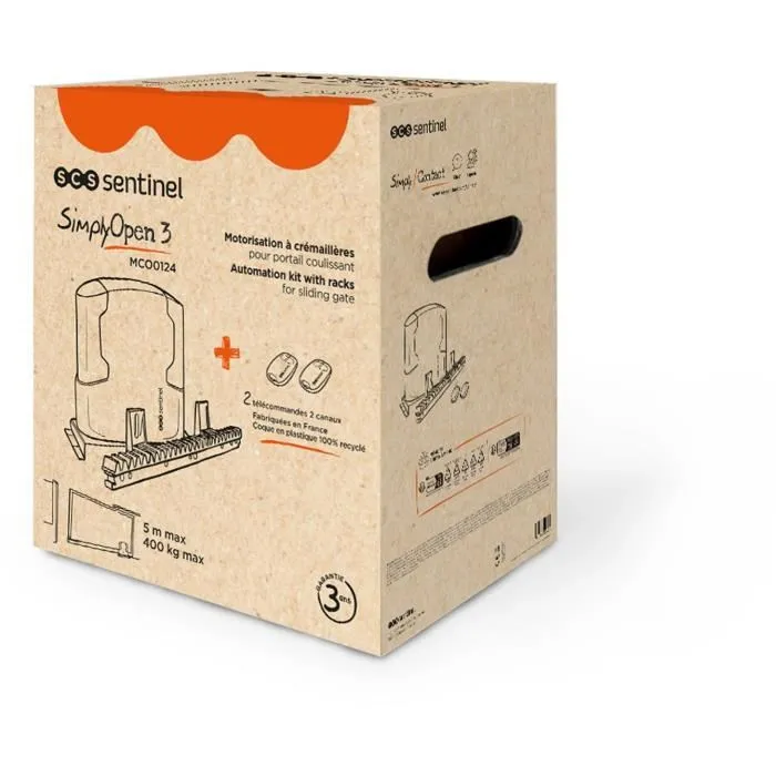 SCS Sentinel Motorización Cancela Cremallera SimplyOpen 3 SCS3701085206475