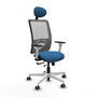 PIQUERAS Y CRESPO Silla de oficina Zulema con mecanismo Sincro/Traslack, Azul claro y Gris