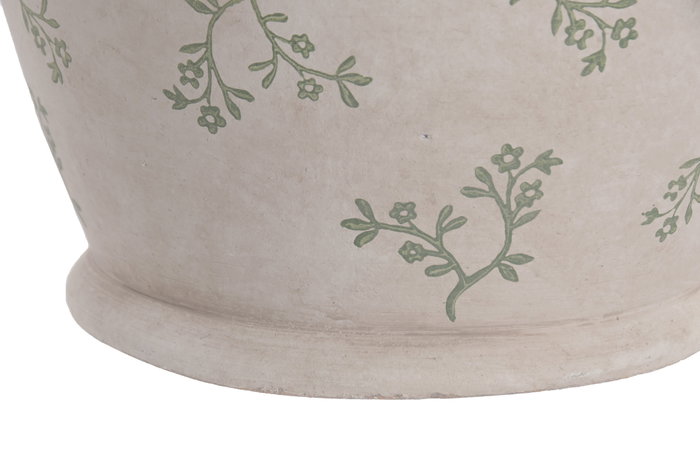 DKD Home Decor Jarrón de Terracota Floral Artesanal Blanco y Verde DKD Home Decor Jarrón de Terracota Floral Artesanal Blanco y Verde