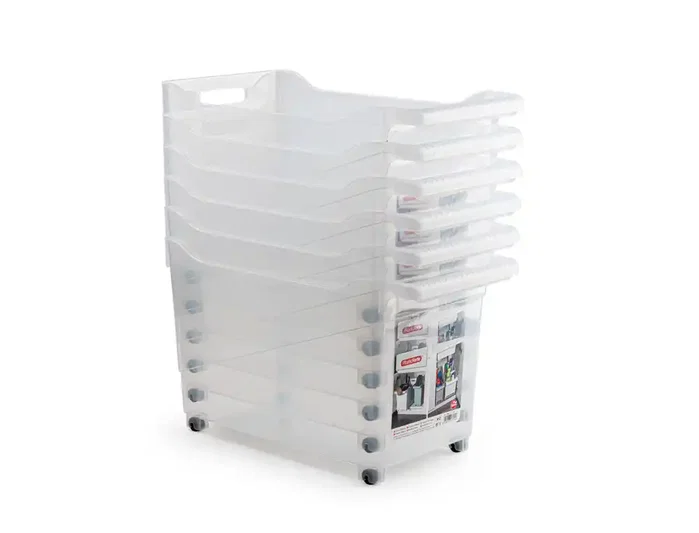 Plasticforte Carrito multiusos Nº2 transparente con asa