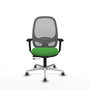 PIQUERAS Y CRESPO Silla de oficina Cilanco con mecanismo Sincro/Traslack, verde y gris