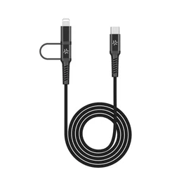 Celly Cable USB-C a USB-C + Lightning 100W
