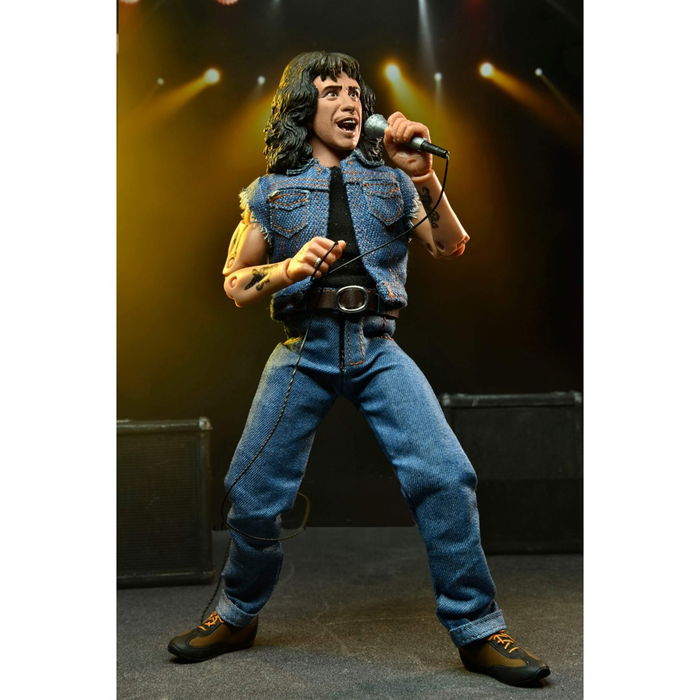 Neca Figura Bon Scott AC/DC Highway to Hell 20cm Coleccionable con Micrófono y Cabeza Intercambiable