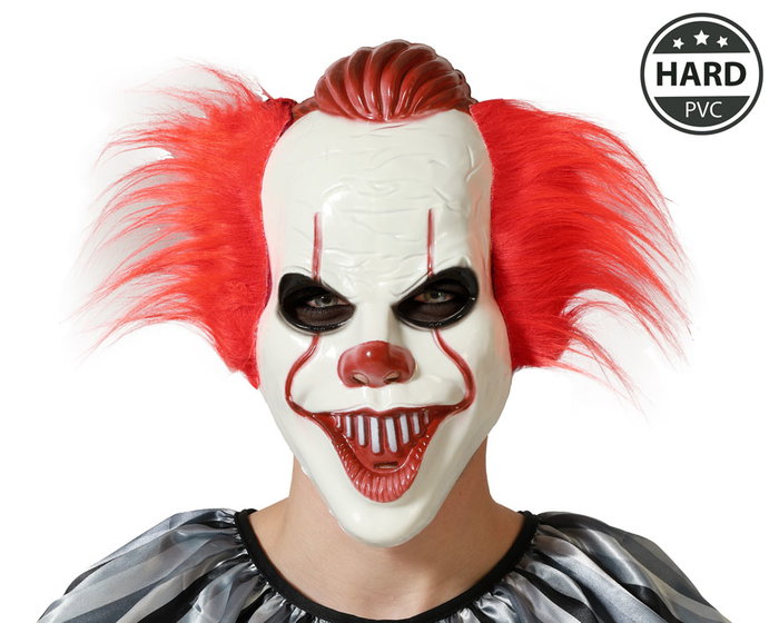 Máscara Payaso Con Pelo Rojo Despeinado Y Diseño Tenebroso - Ideal para Halloween y Disfraces de Horror Máscara Payaso Con Pelo Rojo Despeinado Y Diseño Tenebroso - Ideal para Halloween y Disfraces de Horror