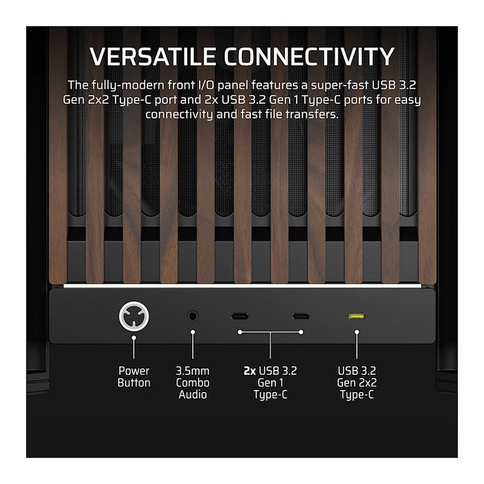 Corsair FRAME 5000D WOOD RS Midi Tower Negro, Nuez