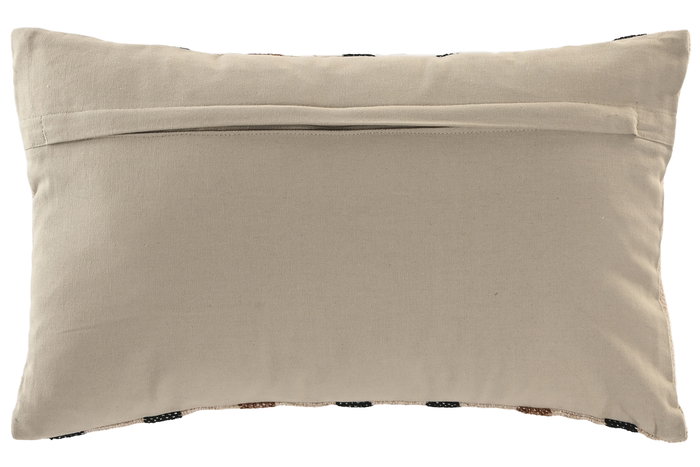 DKD Home Decor Cojín Tradicional de Lino India 2c25, Algodón y Vellón, Color Natural, 30 x 50 cm (Pack de 2 Unidades)