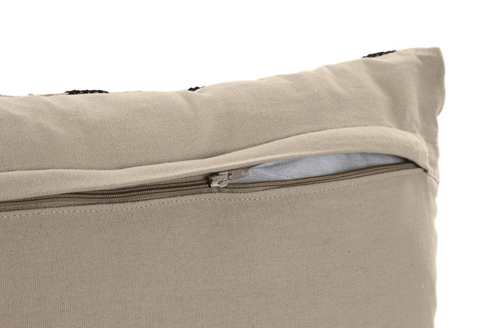DKD Home Decor Cojín Tradicional de Lino India 2c25, Algodón y Vellón, Color Natural, 30 x 50 cm (Pack de 2 Unidades)