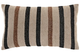 DKD Home Decor Cojín Tradicional de Lino India 2c25, Algodón y Vellón, Color Natural, 30 x 50 cm (Pack de 2 Unidades)