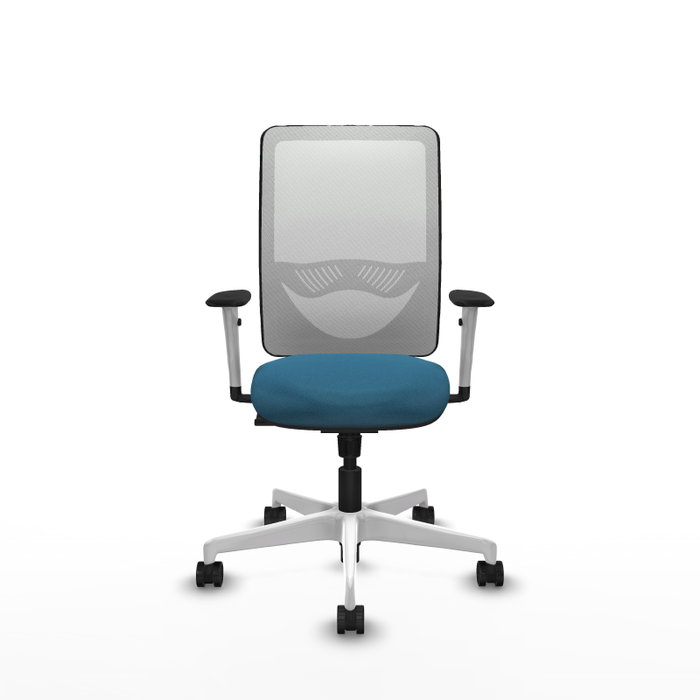 PIQUERAS Y CRESPO Silla de oficina Zulema con mecanismo Sincro, Verde petróleo y Blanco PIQUERAS Y CRESPO Silla de oficina Zulema con mecanismo Sincro, Verde petróleo y Blanco