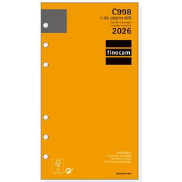 Finocam Recambio Agenda Anual Classic C998 1 Día Página 94x171 mm 2026