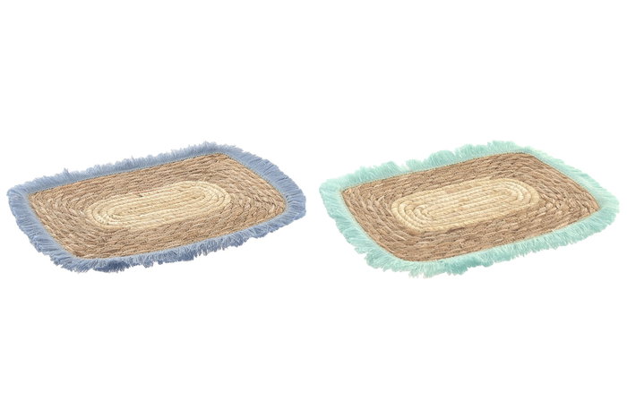 DKD Home Decor Individuales Mediterraneo Cnacc 26 Azul Turquesa Seagrass Flecos 37 x 28 x 1 cm (12 Unidades) DKD Home Decor Individuales Mediterraneo Cnacc 26 Azul Turquesa Seagrass Flecos 37 x 28 x 1 cm (12 Unidades)