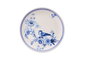 Hermia Juego de 6 Platos para Postre, Porcelana Azul y Blanco, 19.3 x 19.3 x 2 cm, Aptos Lavavajillas Microondas