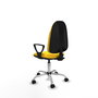 PIQUERAS Y CRESPO Silla de oficina Algarra Amarillo Similpiel con Base Cromada