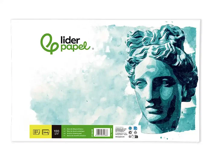 Liderpapel Bloc Dibujo Artístico Encolado A4 210x297 mm 30 Hojas 120g/m2
