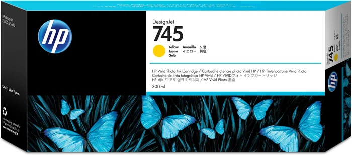 HP Cartucho de Tinta 745 Amarillo 300 ml (F9K02A) para DesignJet Z2600/Z5600