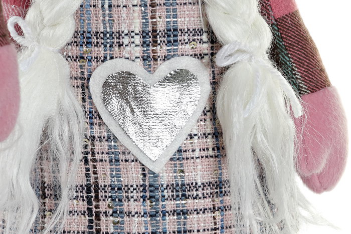 DKD Home Decor Figura Navidad Poliester Rosa Blanco 13 x 45 x 15 cm (2 Unidades)