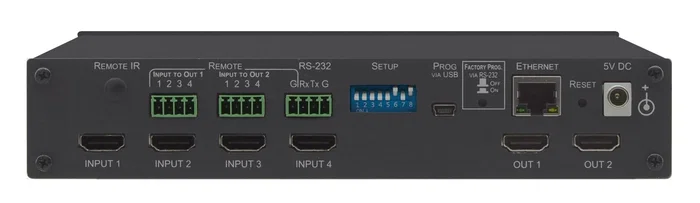 Kramer VS-42H2 Matriz de Conmutación AV HDMI 4K 18 Gbit/s 4x2, Negro Aluminio, Montaje Rack 1U
