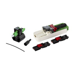 METZ CONNECT 150800200-E5 StarterSet WKZ-Set OpDAT LWL con 20 Conectores FAST LC/APC OS2, Negro/Verde/Rojo/Blanco