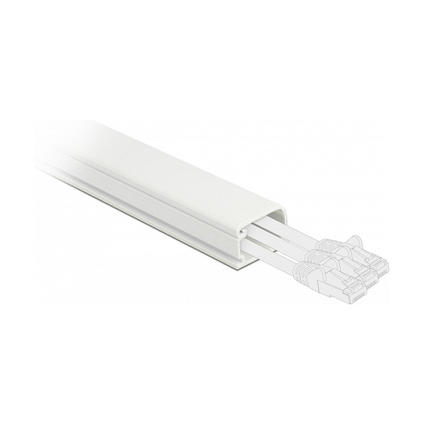 DeLOCK Conducto para cables con tapa adhesiva 26 x 13 mm, 1 m, blanco
