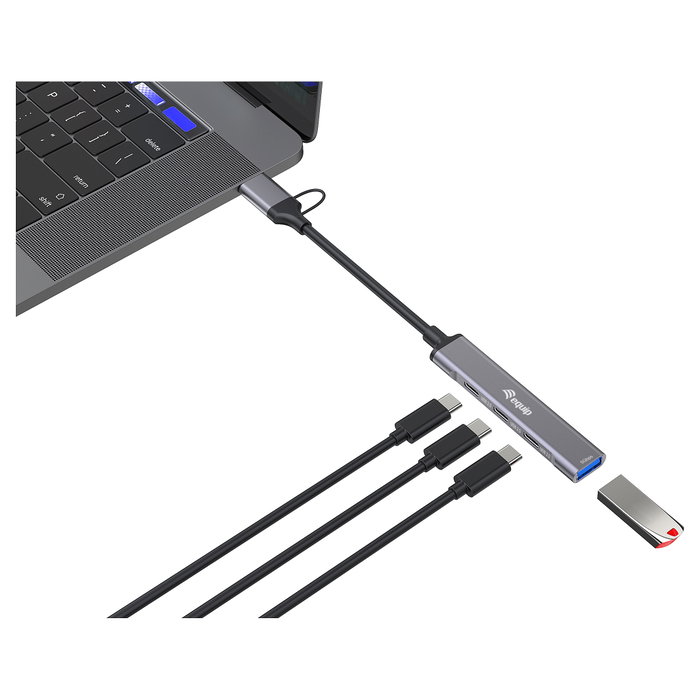Equip Hub USB-C 128969 1x USB-A 3x USB-C con adaptador USB-C a USB-A incluido Equip Hub USB-C 128969 1x USB-A 3x USB-C con adaptador USB-C a USB-A incluido