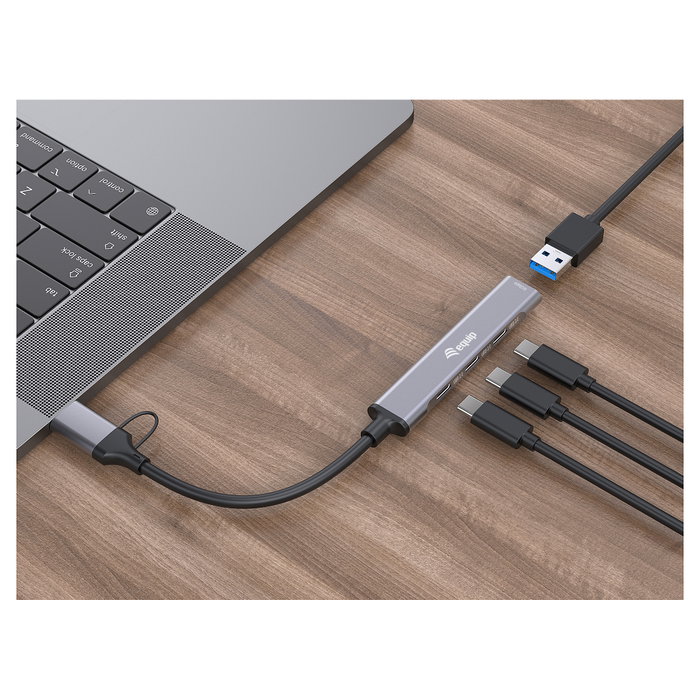 Equip Hub USB-C 128969 1x USB-A 3x USB-C con adaptador USB-C a USB-A incluido Equip Hub USB-C 128969 1x USB-A 3x USB-C con adaptador USB-C a USB-A incluido