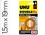 Uhu Cinta adhesiva doble cara Doublefix marrón extra fuerte para montaje permanente, 1,5 m x 19 mm
