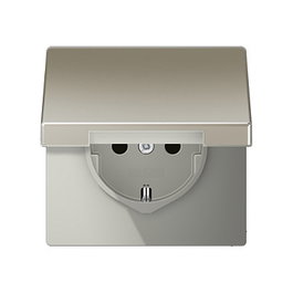 Jung ES1520KL Enchufe Schuko con tapa abatible Acero inoxidable