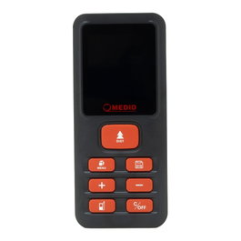 Medid Medidor de Distancia Láser 60 m Color Rojo con Cálculo de Volúmenes, Áreas, Pitágoras, Medición Continua y Ángulos, 99 Memorias