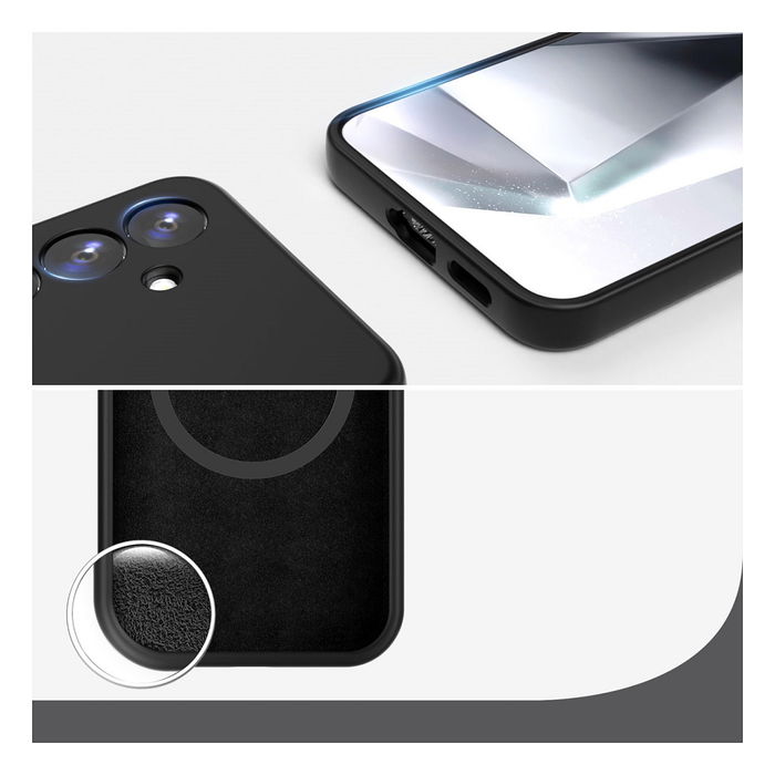 4smarts Funda Cupertino para Samsung Galaxy A56 Negra de Silicona y Microfibra 4smarts Funda Cupertino para Samsung Galaxy A56 Negra de Silicona y Microfibra