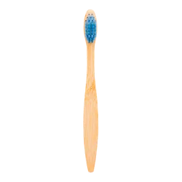 MINIMA ORGANICS Cepillo De Dientes De Bambu Infantil - Azul, Cerdas De Nylon 10 Derivadas Del Aceite De Ricino