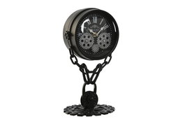 DKD Home Decor Reloj de Sobremesa Metal y Cristal Negro