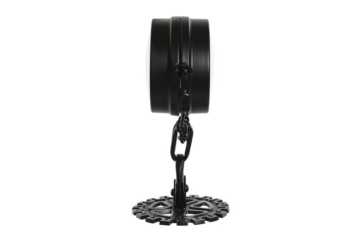 DKD Home Decor Reloj Sobremesa Loft Negro Plateado Metal Cristal 18 x 17 x 33 cm