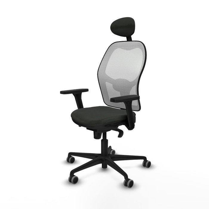PIQUERAS Y CRESPO Silla de oficina Jorquera con mecanismo Sincro, Negro y Blanco