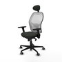 PIQUERAS Y CRESPO Silla de oficina Jorquera con mecanismo Sincro, Negro y Blanco