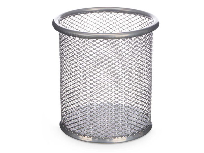 Pincello Lapicero Rejilla Redondo Plata Metal 9x9x9.5cm (Set de 24)