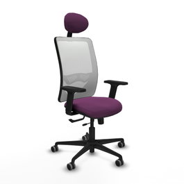 PIQUERAS Y CRESPO Silla de oficina Zulema con mecanismo Sincro/Traslack, Morado y Blanco