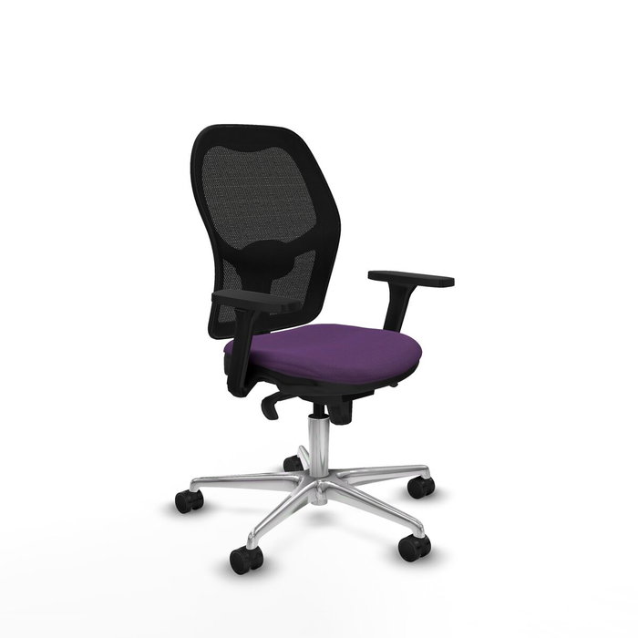 PIQUERAS Y CRESPO Silla de oficina Jorquera con mecanismo Sincro, Tela Morada y Malla Negra PIQUERAS Y CRESPO Silla de oficina Jorquera con mecanismo Sincro, Tela Morada y Malla Negra