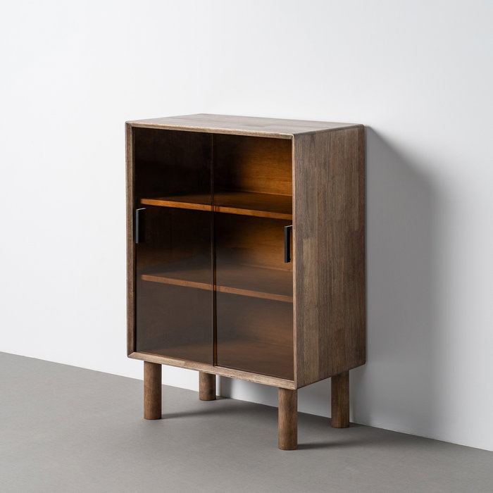 Vitrina Marrón Madera-Cristal 70 X 40 X 100 cm