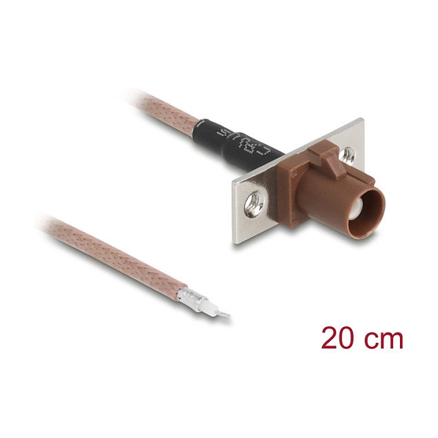 DeLOCK Cable de antena coaxial FAKRA F a extremos de cable abiertos RG-316 20 cm DeLOCK Cable de antena coaxial FAKRA F a extremos de cable abiertos RG-316 20 cm
