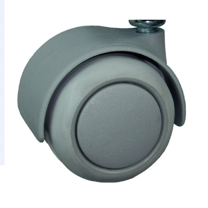 Q&Q Rueda giratoria JADE PLUS con placa, goma gris y 60 mm