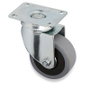 Q&Q Rueda giratoria JADE PLUS con placa, goma gris y 60 mm