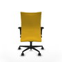 PIQUERAS Y CRESPO Silla Albacete Confidente con Mecanismo Sincro, Similpiel Amarillo, Brazos 1D, Base de Nailon Negra, Ruedas 65mm
