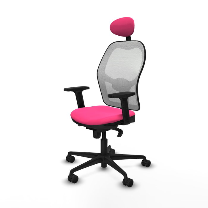 PIQUERAS Y CRESPO Silla de oficina Jorquera Rosa y Blanco